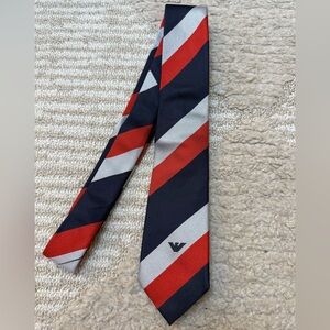Armani Junior Striped Tie - Red, Black, and White